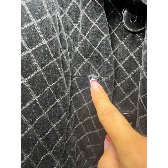 INC International Concepts Black Quilted Velvet Double Breasted Blazer Jacket 2X - Picture 4 of 5